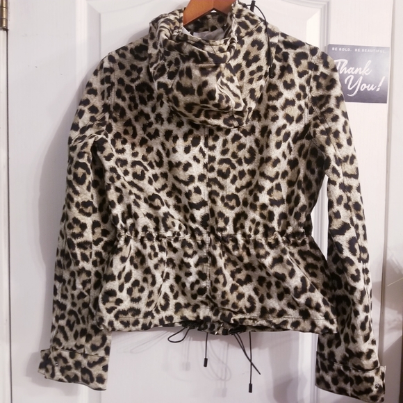 🐆 MICHAEL KORS Animal Print Rain/Wind Jacket - Picture 2 of 8